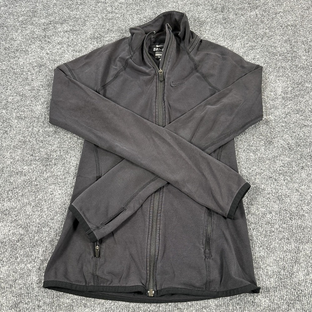 Nike Jacket Womens XS Black Dri-FIT Full Zip Track Running Athletic Gym